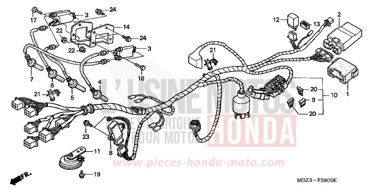 KABELBAUM (1) von CB1300 Super Bold'or ABS CANDY BLAZING RED (R195) von 1998